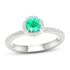 Thumbnail Image 1 of Natural Emerald Ring 3/8 ct tw Diamonds 14K White Gold