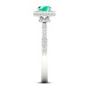 Thumbnail Image 2 of Natural Emerald Ring 3/8 ct tw Diamonds 14K White Gold
