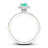 Thumbnail Image 3 of Natural Emerald Ring 3/8 ct tw Diamonds 14K White Gold