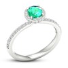 Thumbnail Image 4 of Natural Emerald Ring 3/8 ct tw Diamonds 14K White Gold