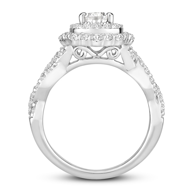 Diamond Engagement Ring 1 1/2 ct tw Pear-shaped/Round 14K White Gold