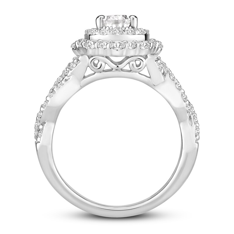 Diamond Engagement Ring 1 1/2 ct tw Pear-shaped/Round 14K White Gold