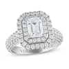 Vera Wang WISH Diamond Engagement Ring 2 1/4 ct tw Round/Emerald 14K White Gold