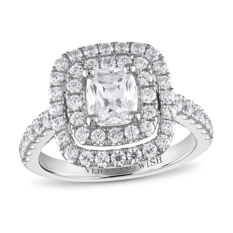 Vera Wang WISH Diamond Engagement Ring 2 5/8 ct tw Cushion-cut 14K White Gold