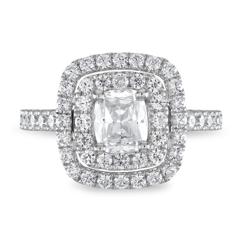 Vera Wang WISH Diamond Engagement Ring 2 5/8 ct tw Cushion-cut 14K White Gold