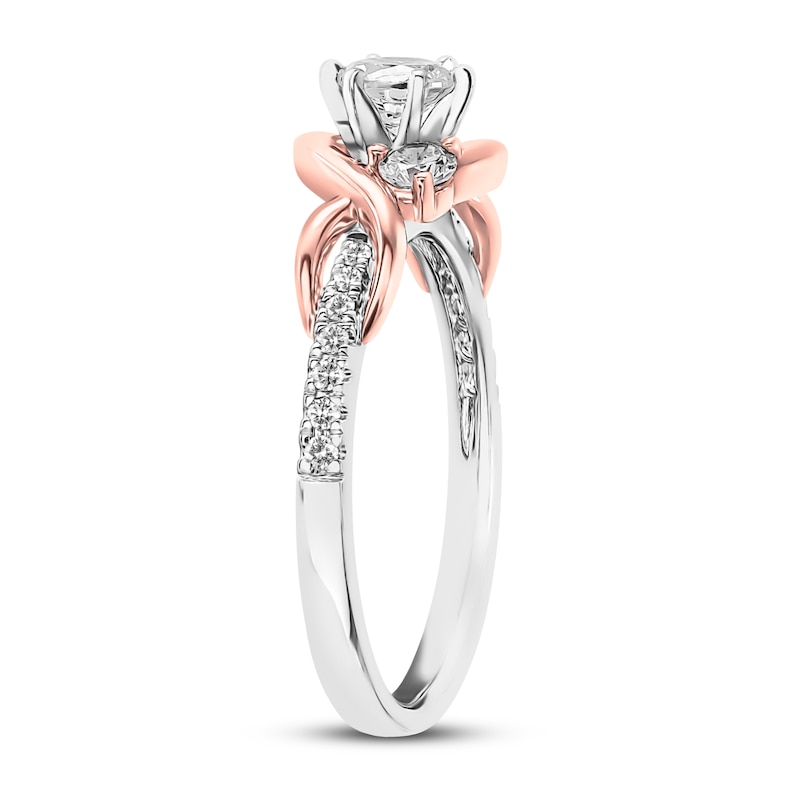 Main Image 2 of Three-Stone Diamond Engagement Ring 5/8 ct tw Round 14K Two-Tone Gold