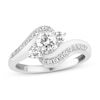 Thumbnail Image 1 of Three-Stone Diamond Engagement Ring 7/8 ct tw Round 14K White Gold