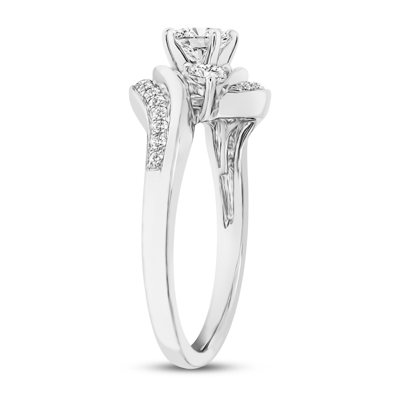 Main Image 2 of Three-Stone Diamond Engagement Ring 7/8 ct tw Round 14K White Gold