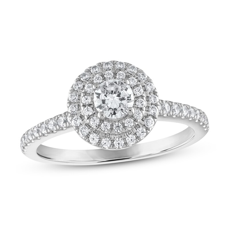 Main Image 1 of Diamond Engagement Ring 5/8 ct tw Round 14K White Gold