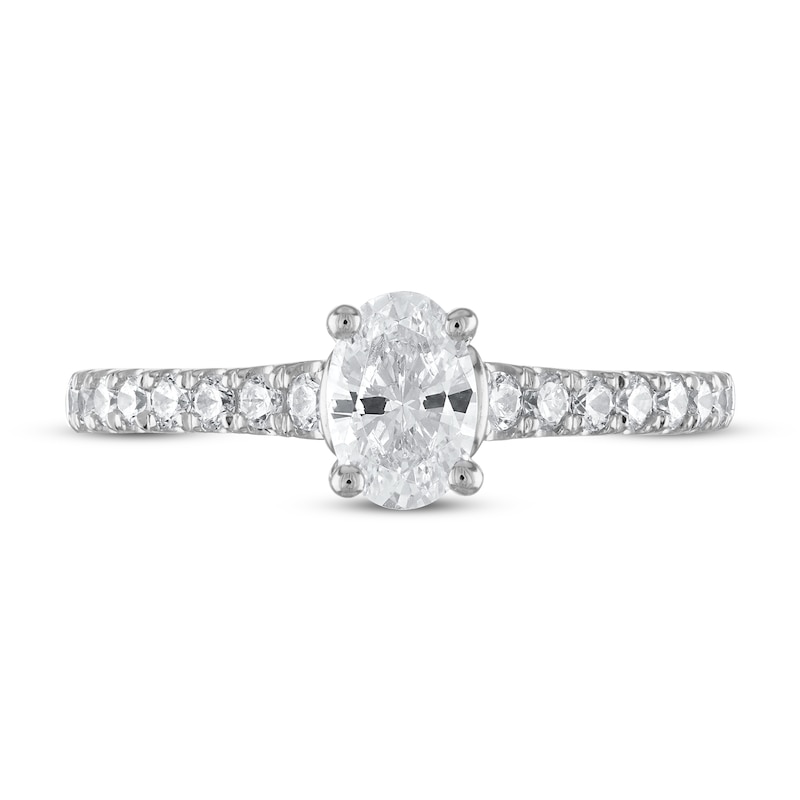 Diamond Engagement Ring 7/8 ct tw Oval/Round 14K White Gold