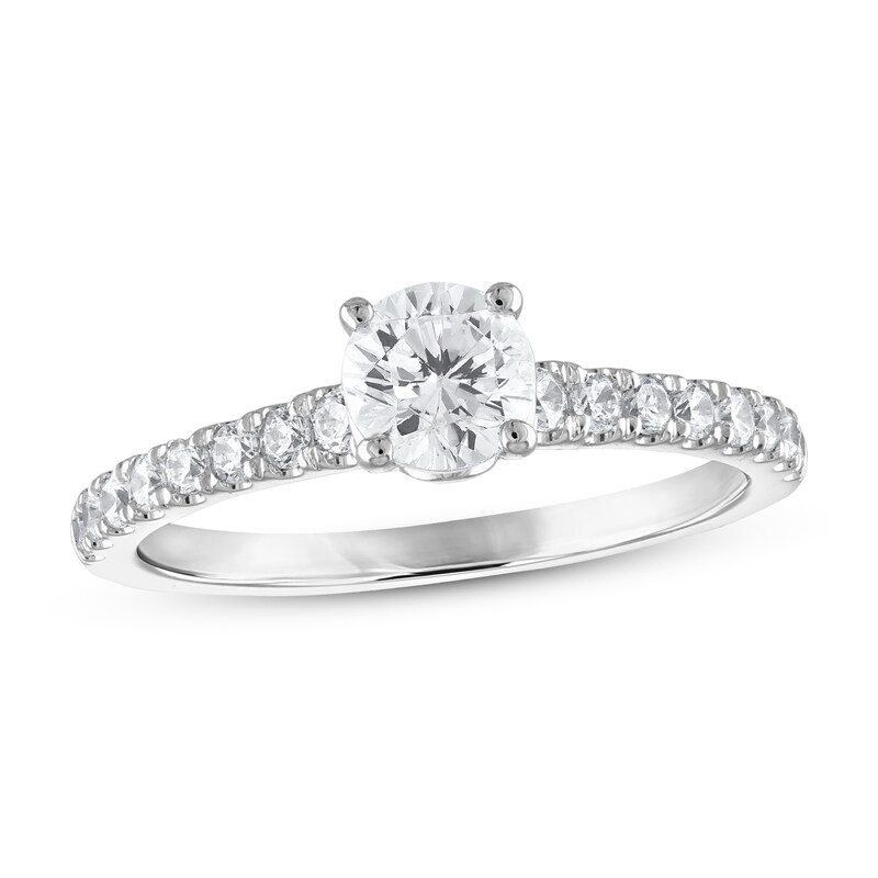 Diamond Engagement Ring 7/8 ct tw Round 14K White Gold