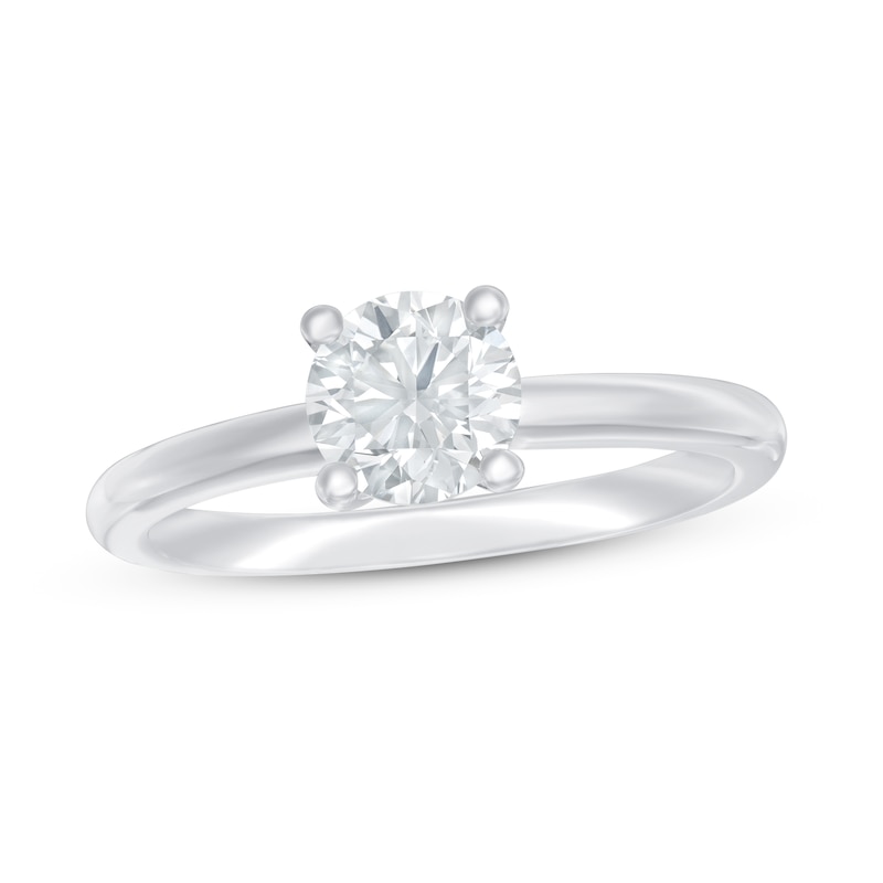 Main Image 1 of Lab-Grown Diamond Ring 1 ct tw Round 14K White Gold (SI2/F)