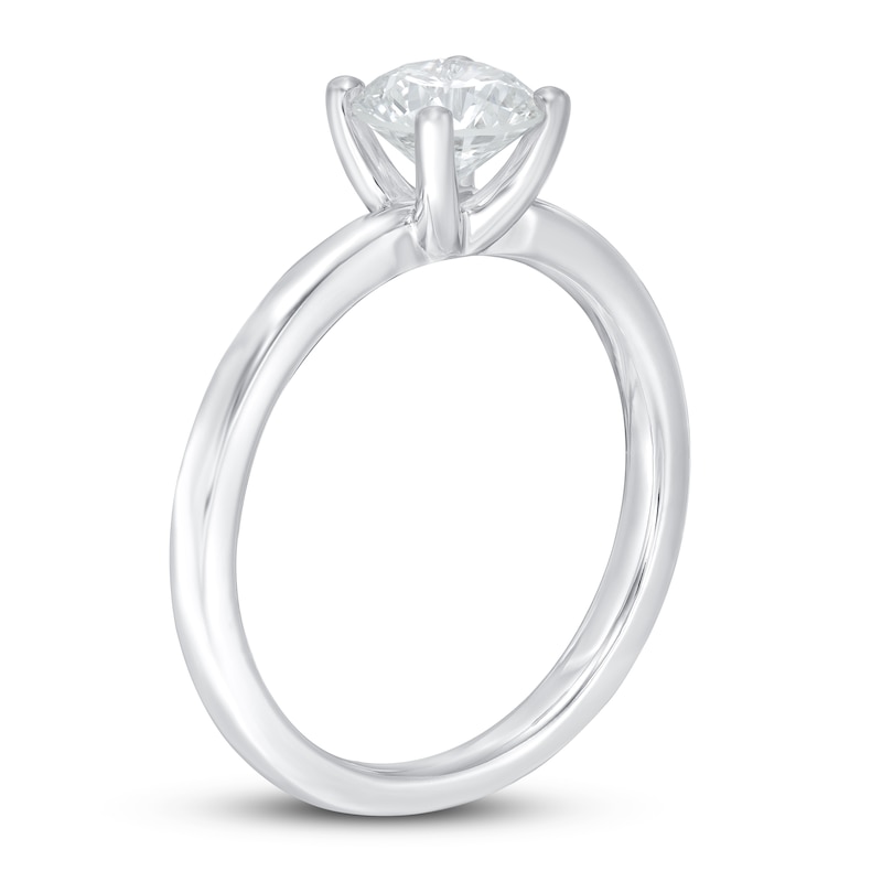 Main Image 2 of Lab-Grown Diamond Ring 1 ct tw Round 14K White Gold (SI2/F)