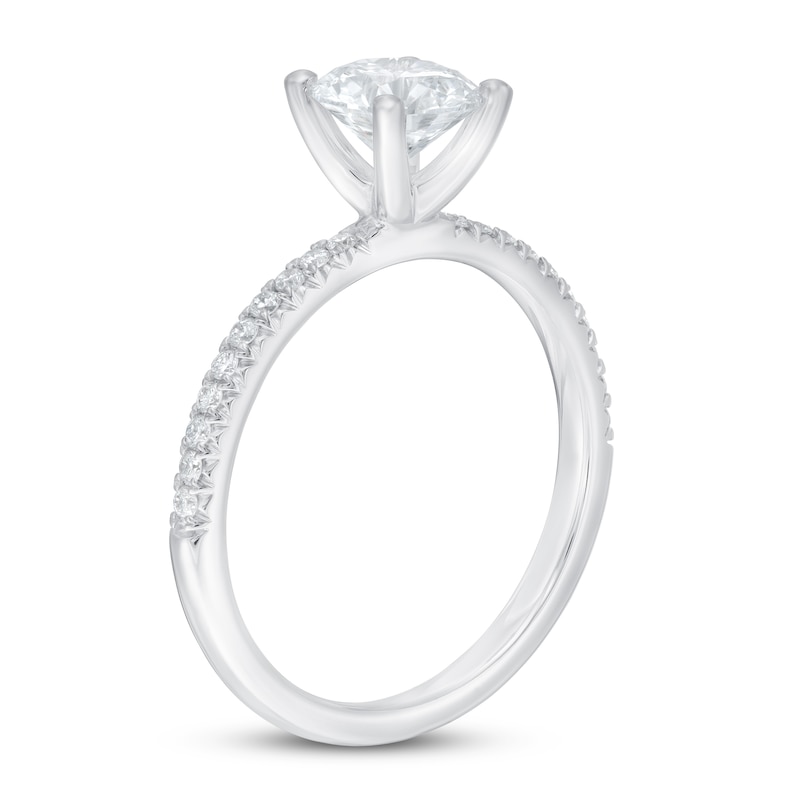 Main Image 2 of Lab-Grown Diamond Engagement Ring 1 1/8 ct tw Round 14K White Gold