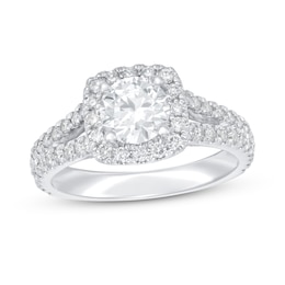 Lab-Grown Diamond Ring 2 ct tw Round 14K White Gold