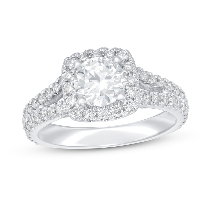 Main Image 1 of Lab-Grown Diamond Ring 2 ct tw Round 14K White Gold