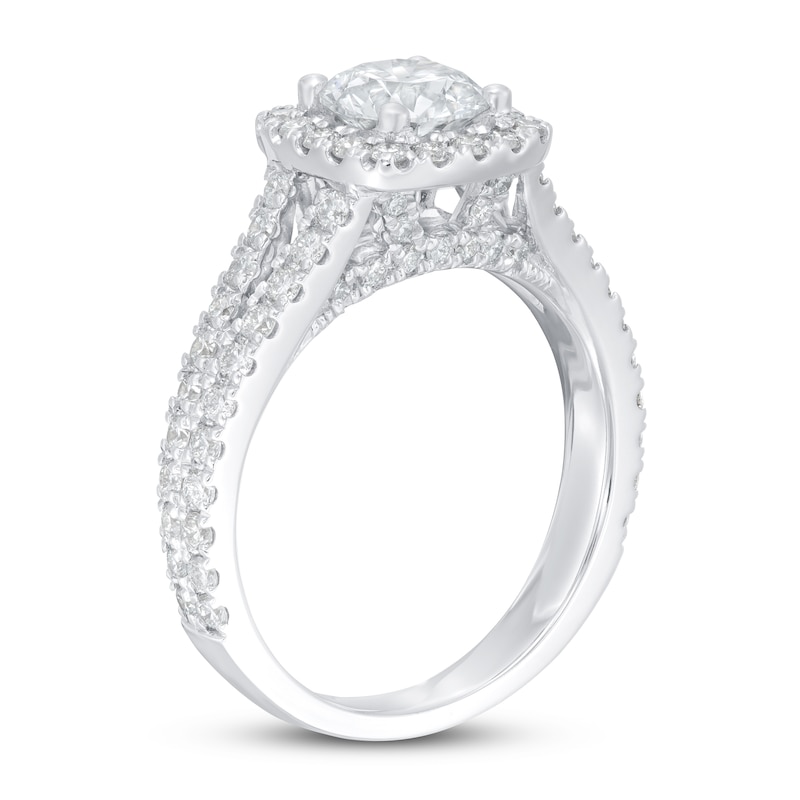 Lab-Created Diamond Ring 2 ct tw Round 14K White Gold