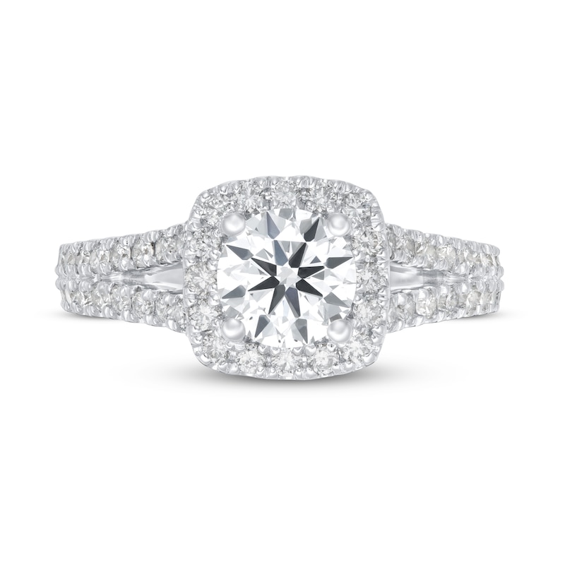 Main Image 3 of Lab-Grown Diamond Ring 2 ct tw Round 14K White Gold