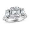 Thumbnail Image 1 of Diamond Engagement Ring 1 ct tw Baguette/Round 14K White Gold