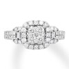 Thumbnail Image 1 of Diamond Engagement Ring 1-1/8 ct tw Round/Baguette 14K Gold