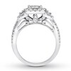 Thumbnail Image 2 of Diamond Engagement Ring 1-1/8 ct tw Round/Baguette 14K Gold