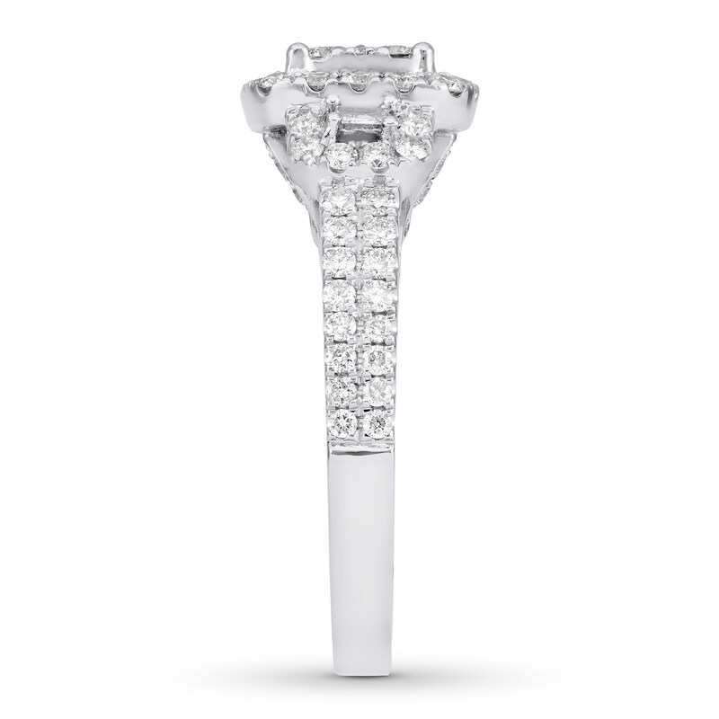 Main Image 3 of Diamond Engagement Ring 1-1/8 ct tw Round/Baguette 14K Gold