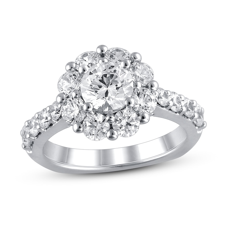 Main Image 1 of Diamond Engagement Ring 2-1/2 ct tw ideal-cut 18K White Gold