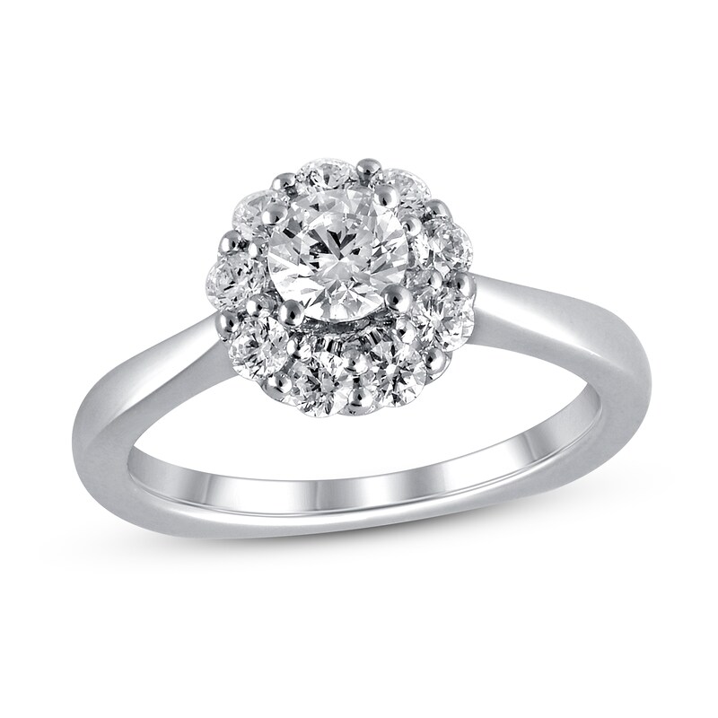 Main Image 1 of Diamond Engagement Ring 1 ct tw ideal-cut 18K White Gold