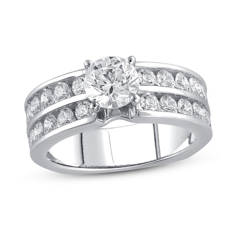 Main Image 1 of Diamond Engagement Ring 2-1/4 ct tw ideal-cut 18K White Gold