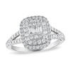 Diamond Engagement Ring 1 ct tw Baguette/Princess/Round 14K White Gold