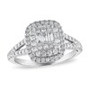 Thumbnail Image 1 of Diamond Engagement Ring 1 ct tw Baguette/Princess/Round 14K White Gold
