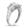 Diamond Engagement Ring 2 ct tw Round/Emerald 14K White Gold
