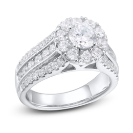Diamond Engagement Ring 2-1/4 ct tw Round 14K White Gold