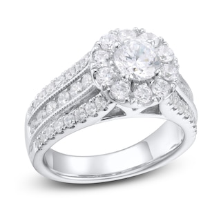 Diamond Engagement Ring 2-1/4 ct tw Round 14K White Gold