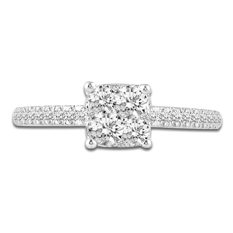 Diamond Engagement Ring 3/4 ct tw Round 14K White Gold