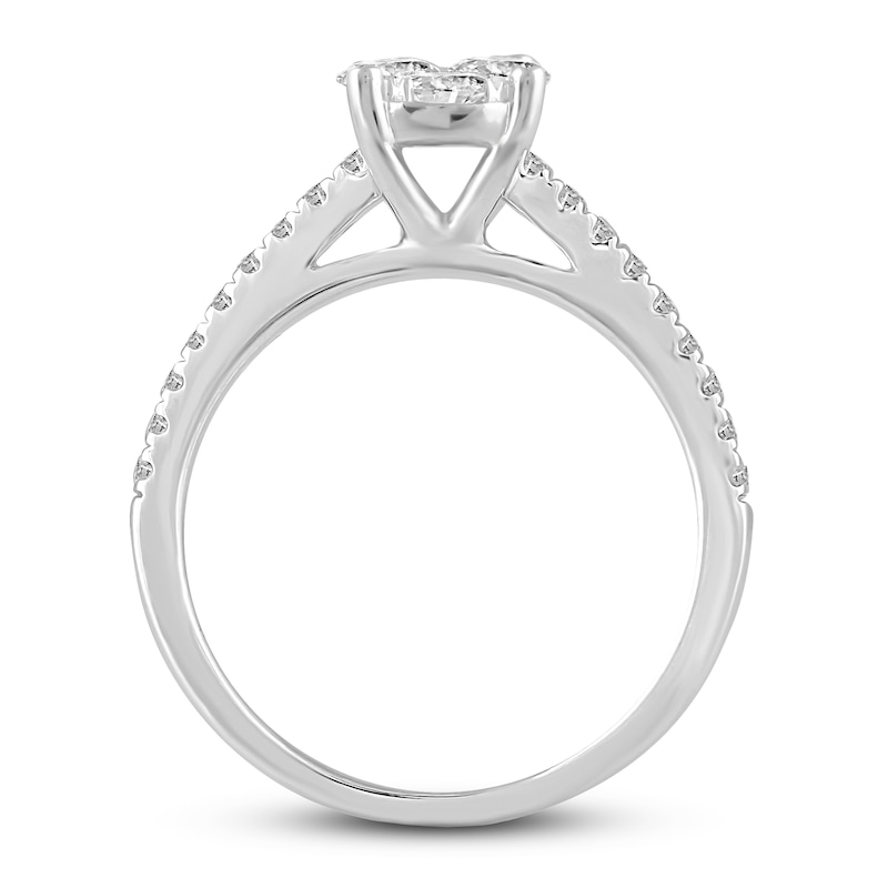 Diamond Engagement Ring 3/4 ct tw Round 14K White Gold