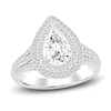 Thumbnail Image 1 of Diamond Engagement Ring 1-1/4 ct tw Pear-shaped/Round 14K White Gold