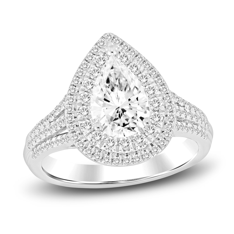 Diamond Engagement Ring 1-1/4 ct tw Pear-shaped/Round 14K White Gold