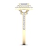 Thumbnail Image 2 of Diamond Engagement Ring 3/4 ct tw Emerald/Round 14K Yellow Gold
