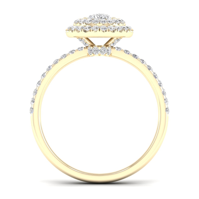 Main Image 3 of Diamond Engagement Ring 3/4 ct tw Pear-shaped/Round 14K Yellow Gold