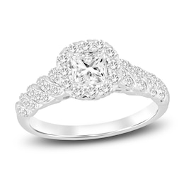 Diamond Engagement Ring 7/8 ct tw Princess/Round 14K White Gold