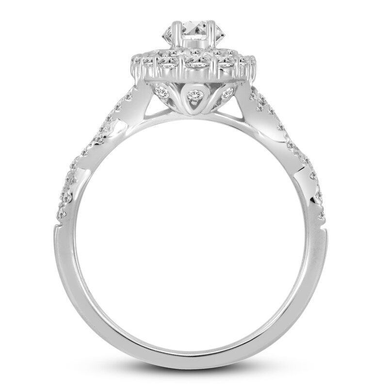 Diamond Engagement Ring 1 ct tw Oval/Round 14K White Gold