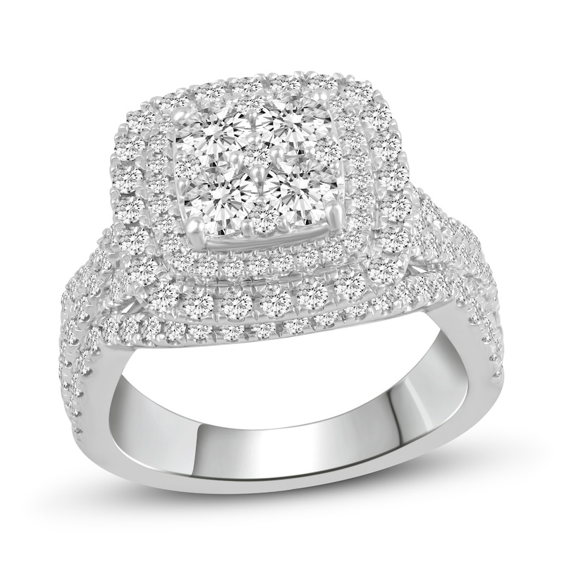 Diamond Engagement Ring 2 ct tw Round 14K White Gold