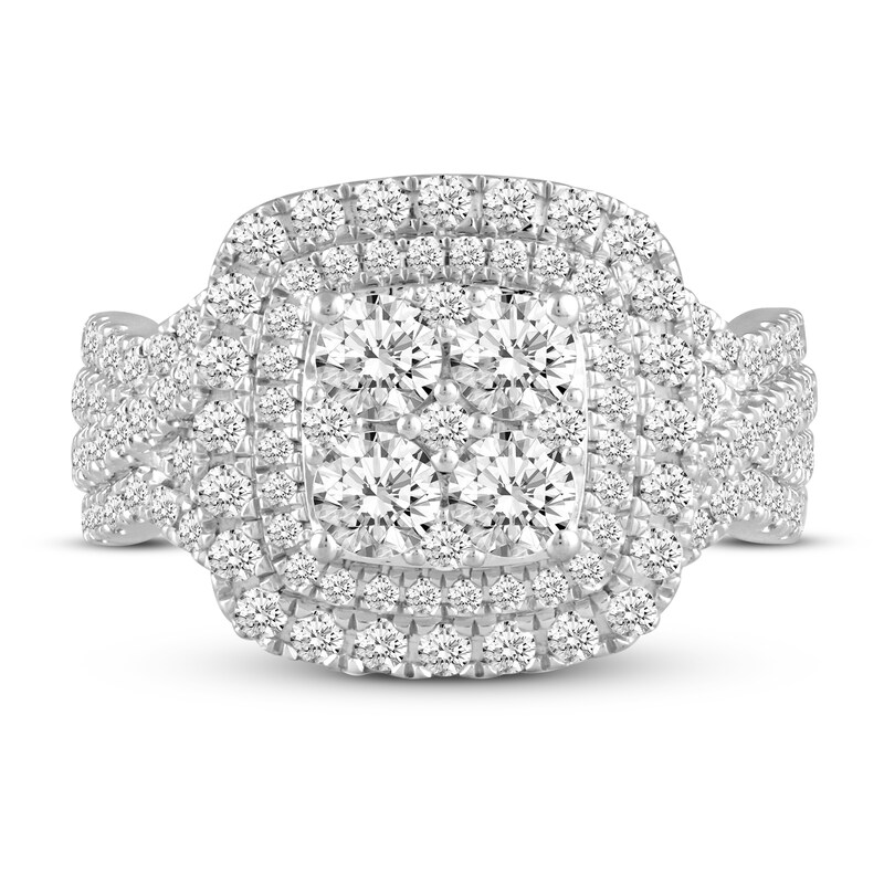 Diamond Engagement Ring 2 ct tw Round 14K White Gold