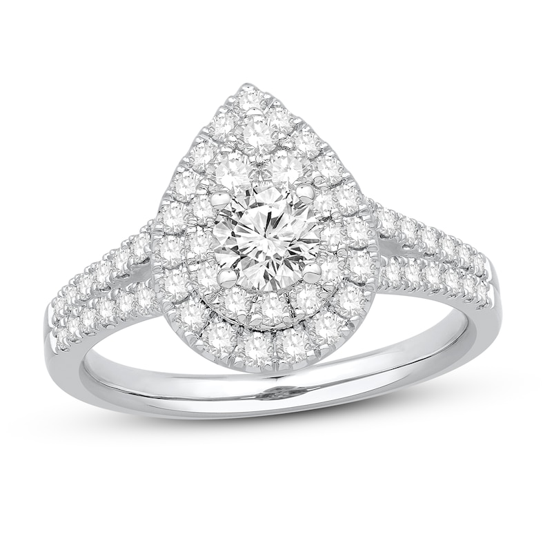 Diamond Engagement Ring 1-1/8 ct tw Round 14K White Gold