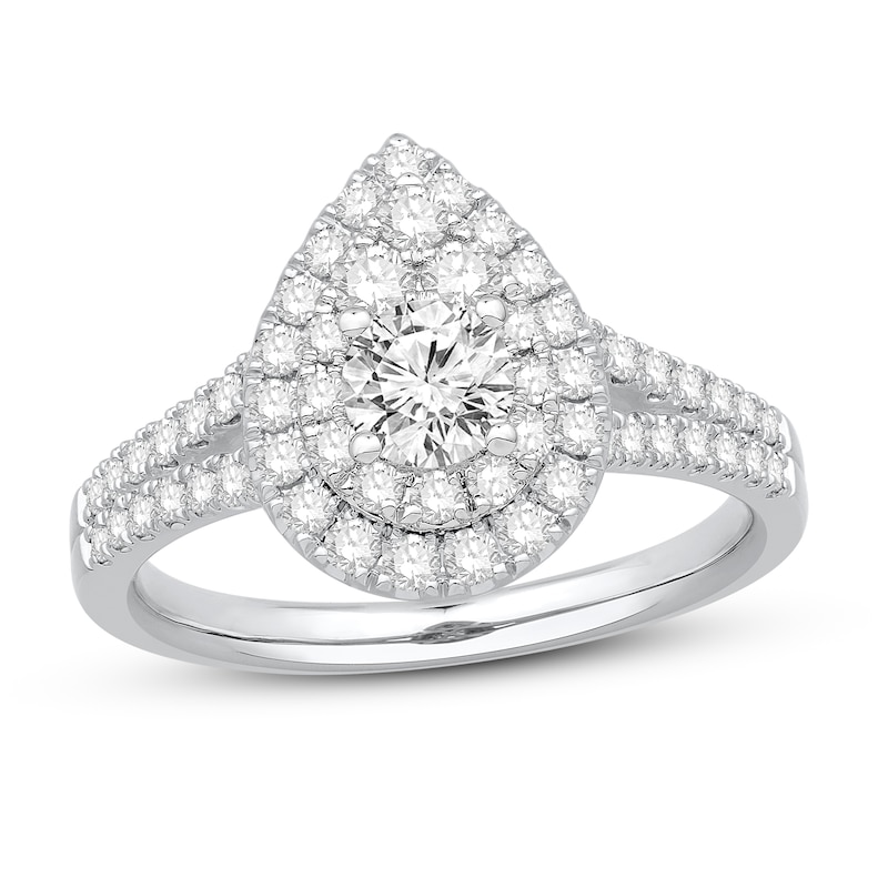 Main Image 1 of Diamond Engagement Ring 1-1/8 ct tw Round 14K White Gold