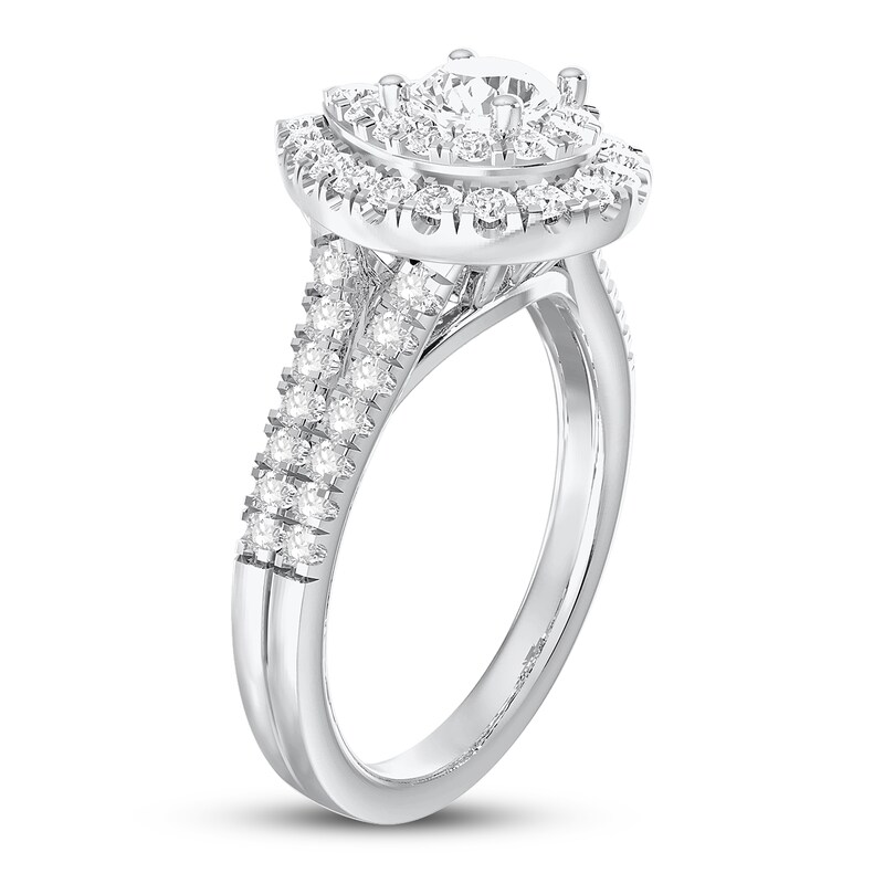 Main Image 2 of Diamond Engagement Ring 1-1/8 ct tw Round 14K White Gold