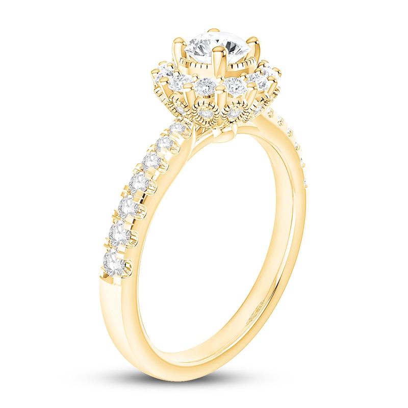 Main Image 2 of Diamond Engagement Ring 7/8 ct tw Round 14K Yellow Gold