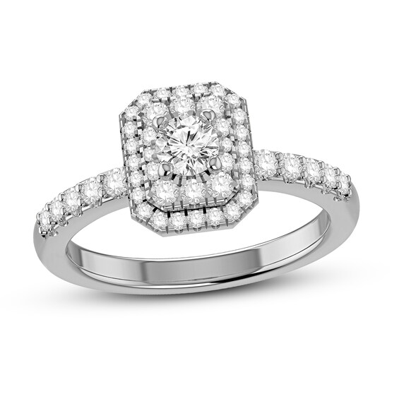 Diamond Engagement Ring 34 ct tw Round 14K White Gold
