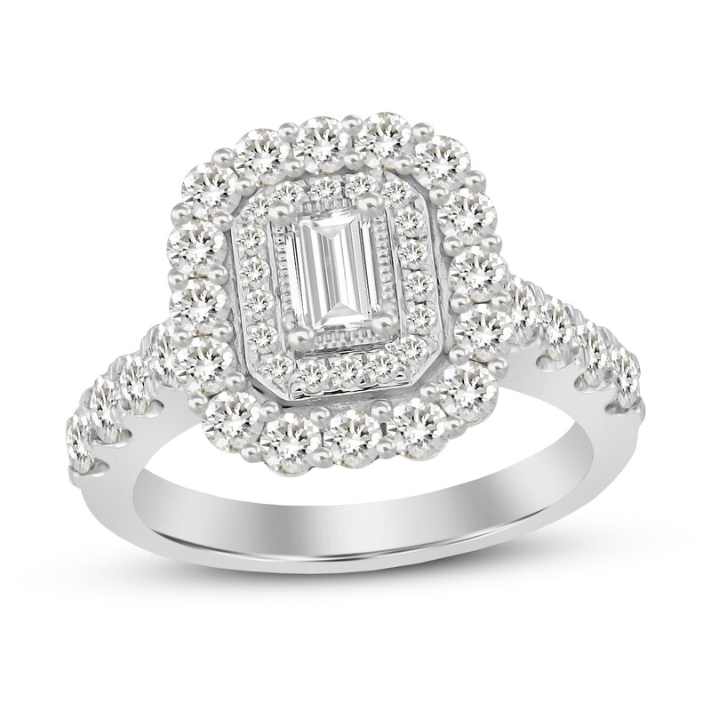 Main Image 1 of Diamond Engagement Ring 1-5/8 ct tw Emerald-cut 14K White Gold